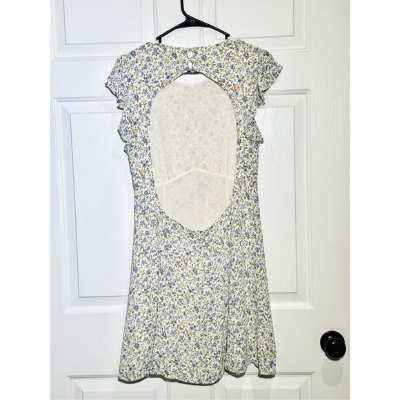 NWOT REFORMATION Idalia Printed Open Back Cutout Ruffle Sleeve Mini Dress 10US - Picture 13 of 16